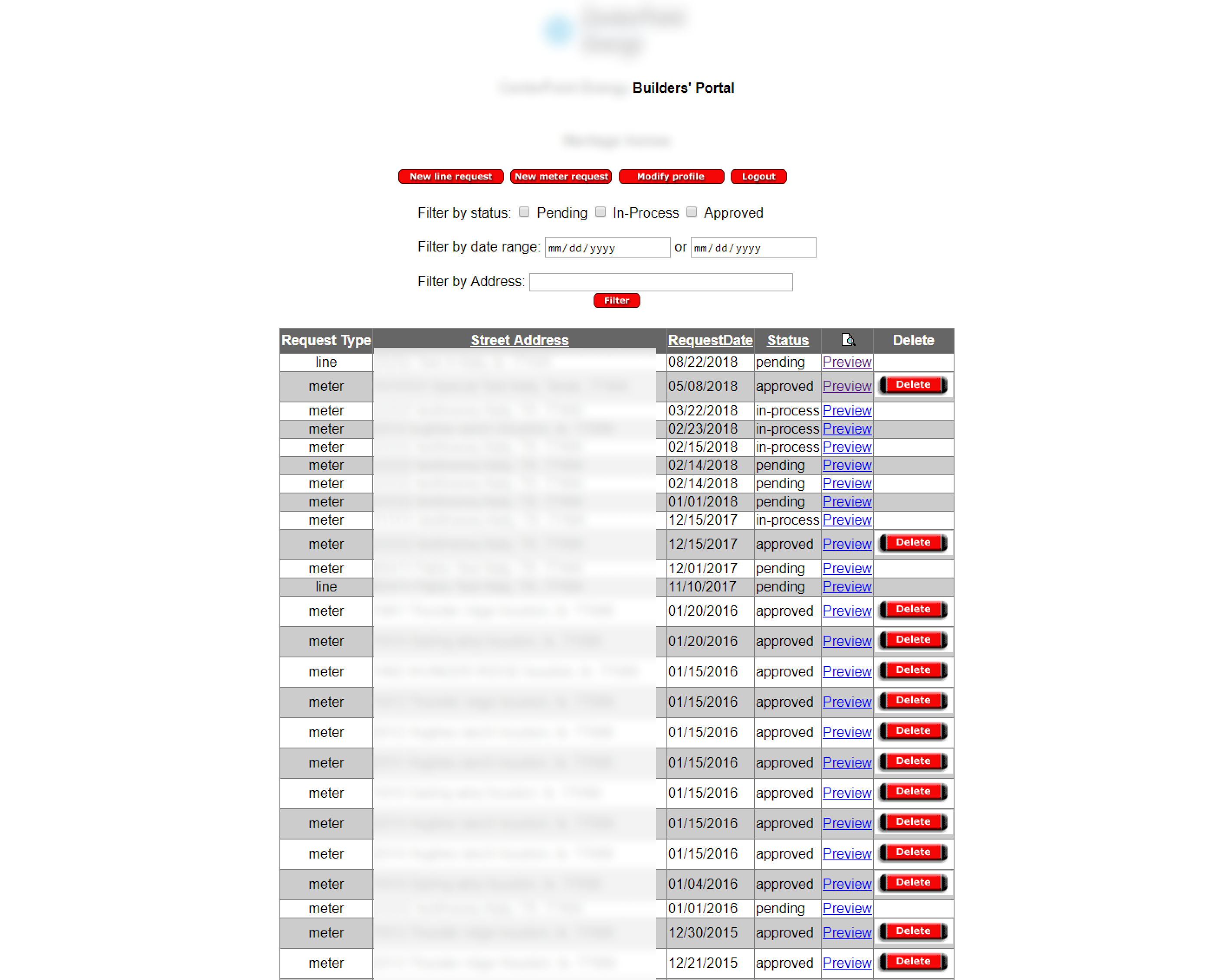 Picture of old work order table