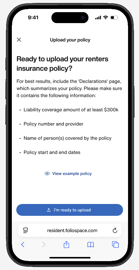 Upload experience placeholder